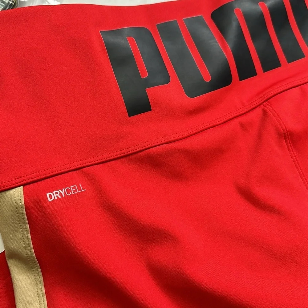 NEW PUMA Biker Shorts Dry Cell Red Tan Size XL Activewear Gym Running Stretchy - Picture 5 of 9